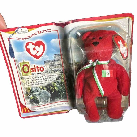 Mini Bear Plush Toy Beanie Vintage 1999 TY McDonalds International II Te… - Picture 1 of 8